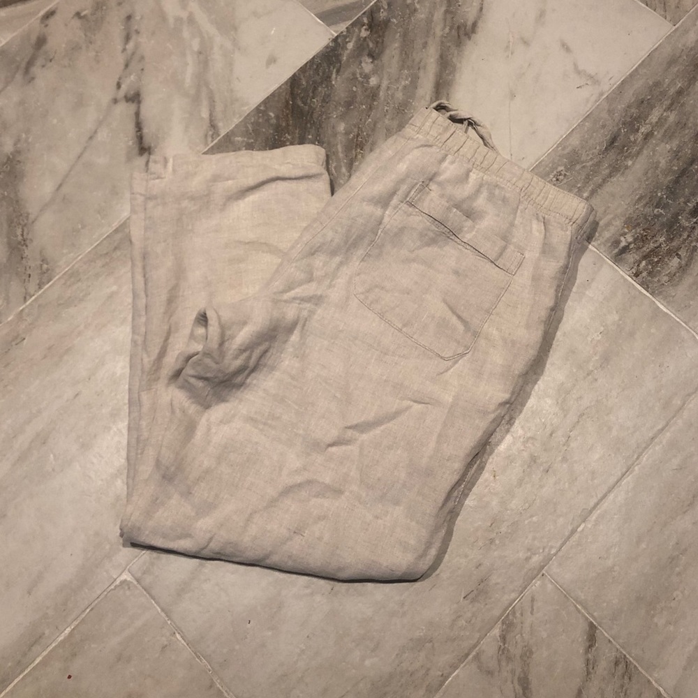 Ocean & Coast cream draw string pants. Large